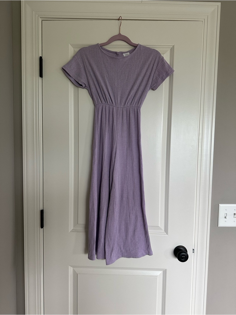 Zara Lavender Ribbed Short-Sleeve jumper size 9